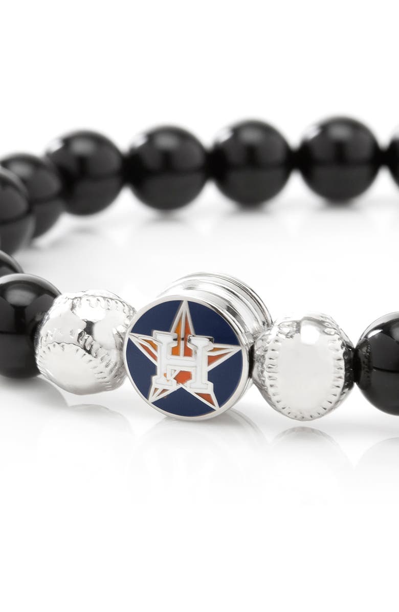 Cufflinks, Inc. MLB Baseball Astros Beaded Stretch Bracelet, Alternate, color, 