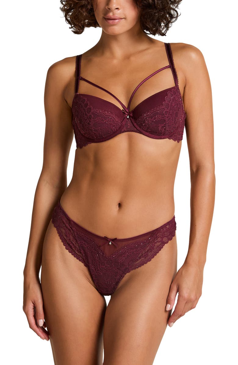 Hunkemöller Isadora Padded Underwired Bra, Alternate, color, Red