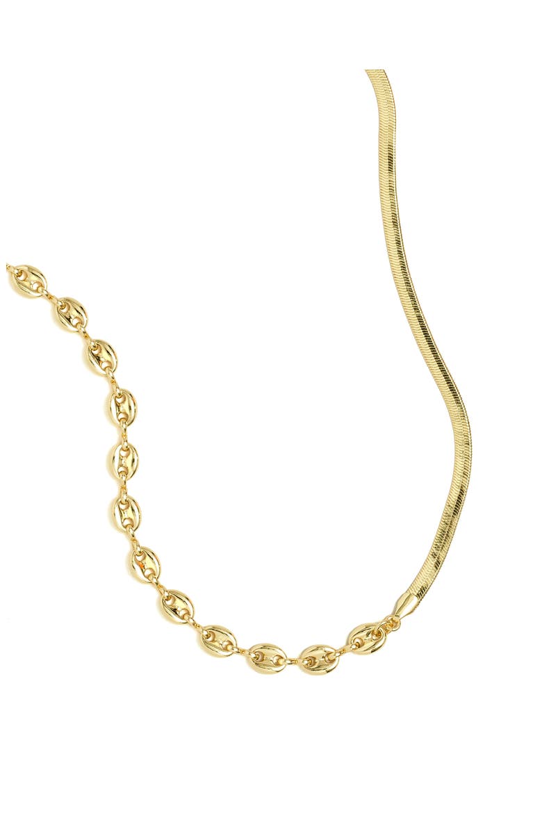 Mixed Chain Necklace, Main, color, PALE GOLD