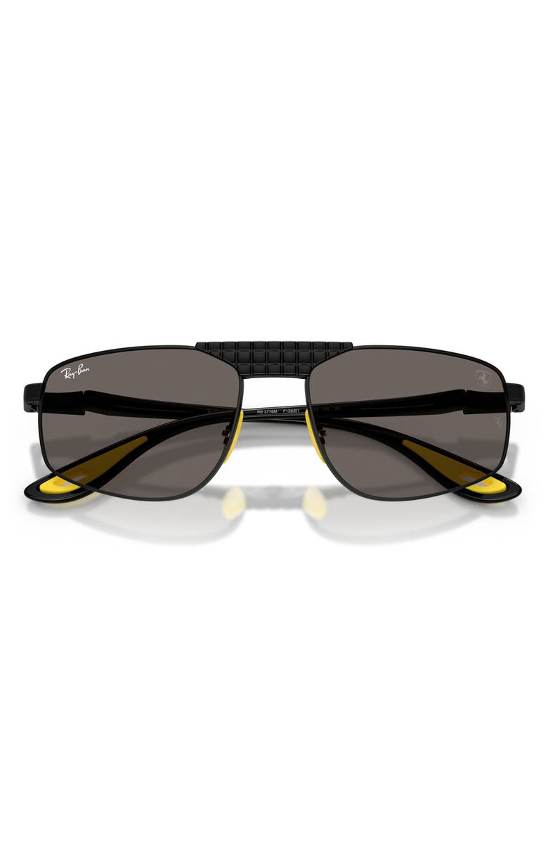 Ray-Ban 58mm Ferrari Irregular Sunglasses, Alternate, color, Matte Black / Dark Grey