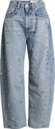 rag
bone Charlie Flower Crystal High Waist Ankle Barrel Jeans