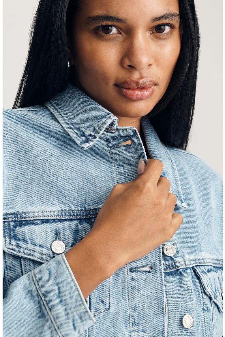 Rubie Denim Trucker Jacket, Alternate, color, BLEACHED ICON