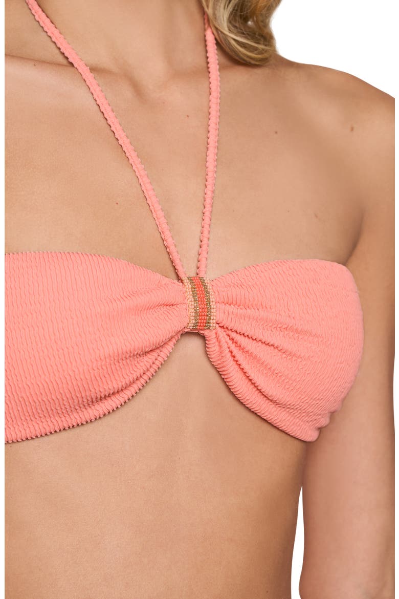 Halter Bikini Top, Alternate, color, PEACH PINK