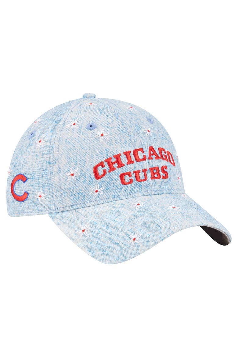 Women's New Era  Light Blue Chicago Cubs Daisy All Over 9TWENTY Adjustable Hat, Main, color, Light Blue