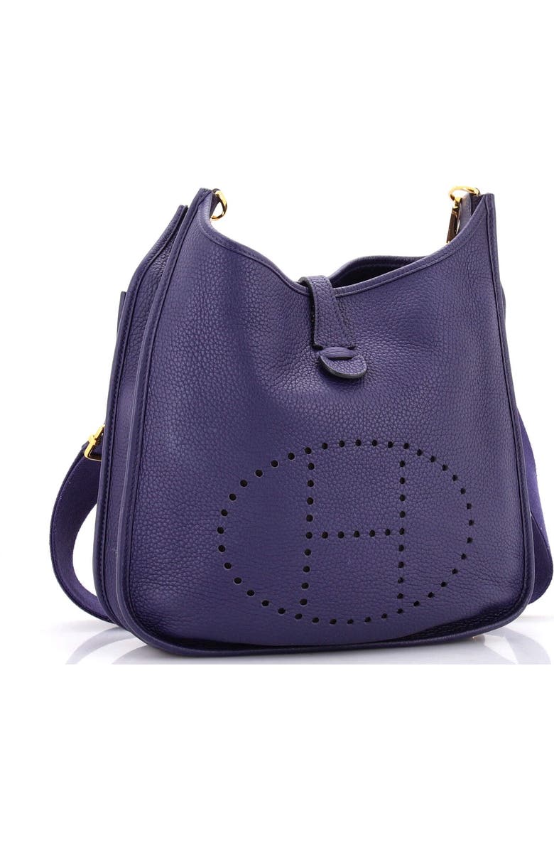 Pre-Owned Hermes Evelyne Bag Gen III Clemence PM, Alternate, color, Bleu Encre