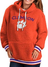 G-III 4HER BY CARL BANKS Women's G-III 4Her by Carl Banks Orange Clemson Tigers Game Over Sherpa Pullover Hoodie