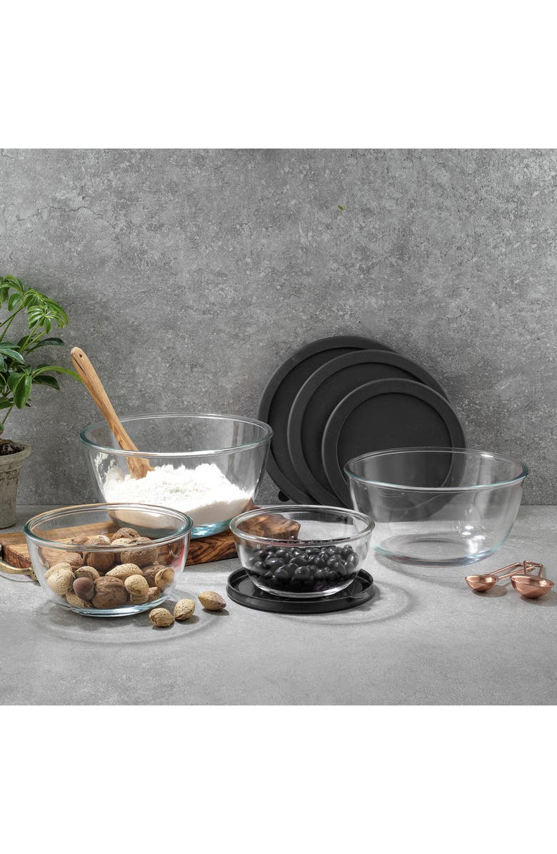 JoyJolt 11-Piece Bamboo Cutting Boards & Nesting Mixing Bowls Set, Alternate, color, Black