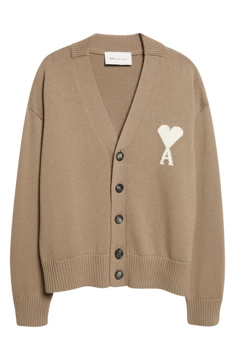 Ami de Coeur Intarsia Wool & Cotton Cardigan