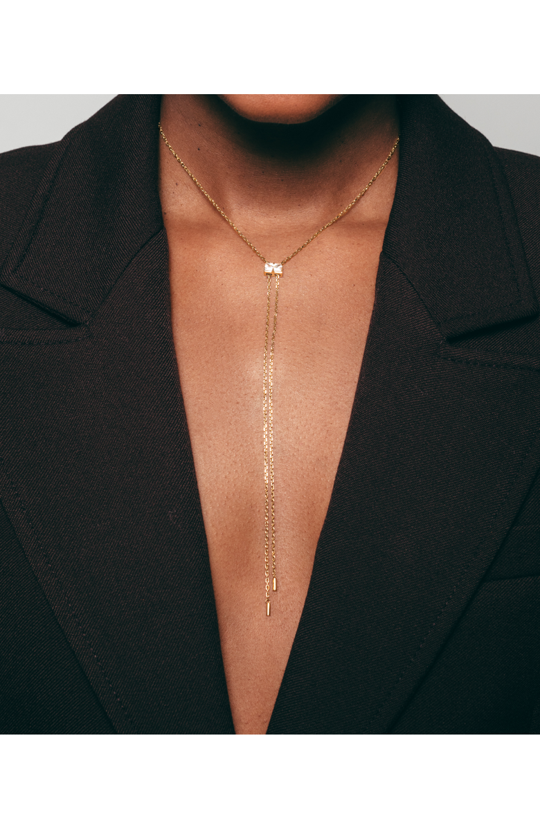 Hey Harper Crystal Gumdrop Necklace, Alternate, color, Gold