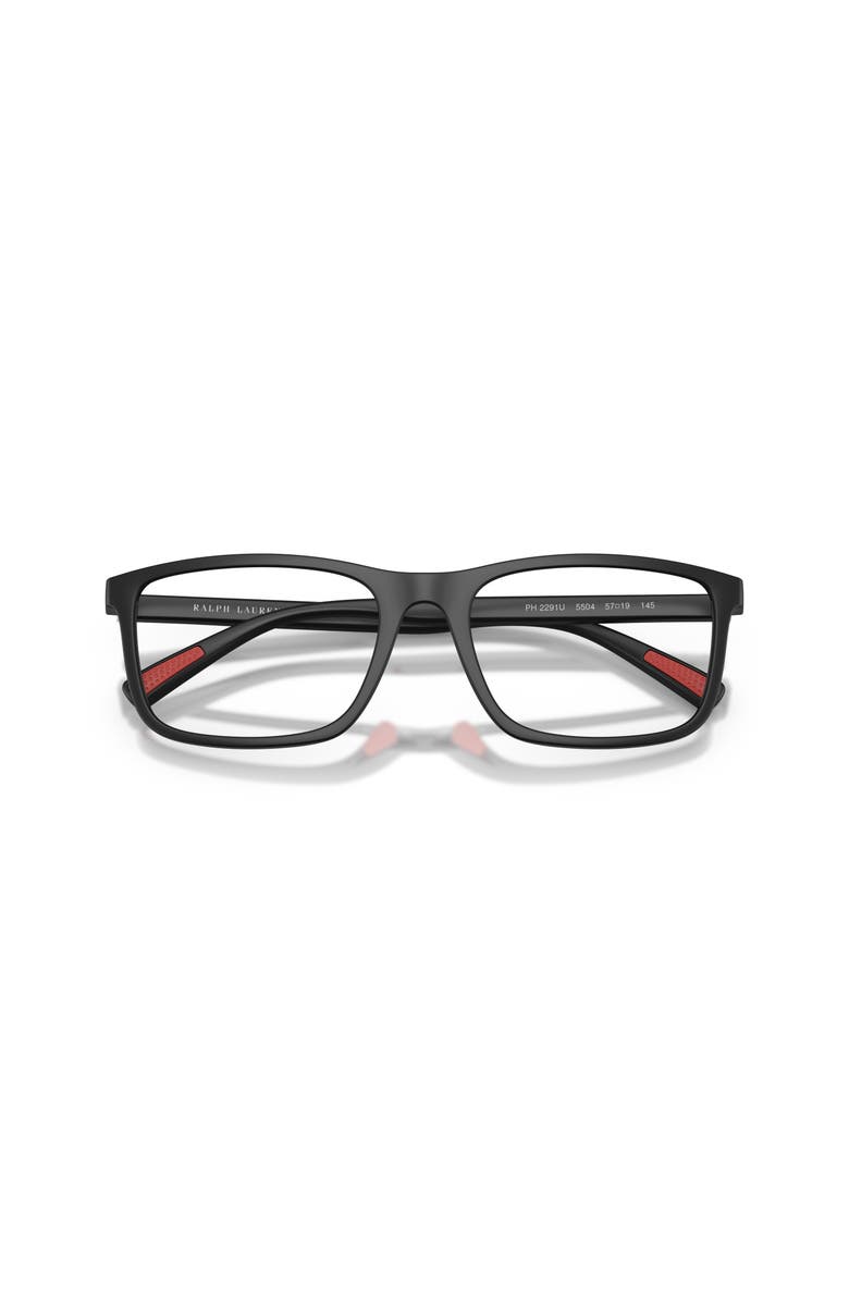 Polo Ralph Lauren 57mm Rectangle optical glasses, Alternate, color, Black