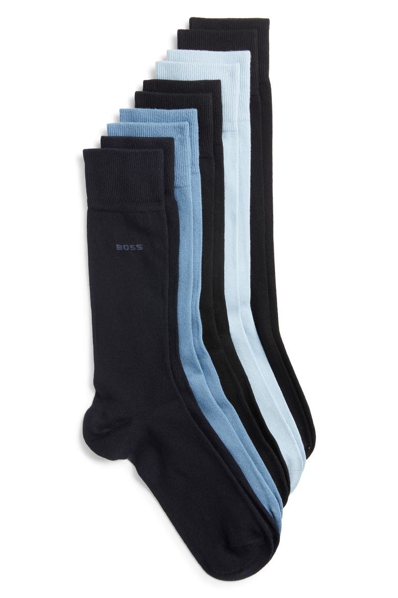 Assorted 5-Pack Solid Cotton Blend Dress Socks, Main, color, OPEN MISCELLANEOUS