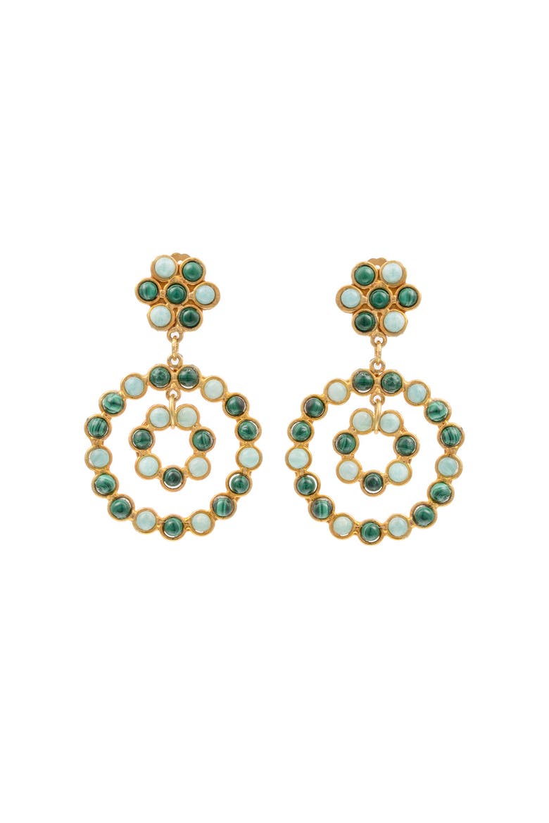 Happy Flower Earrings, Main, color, MALACHITE
