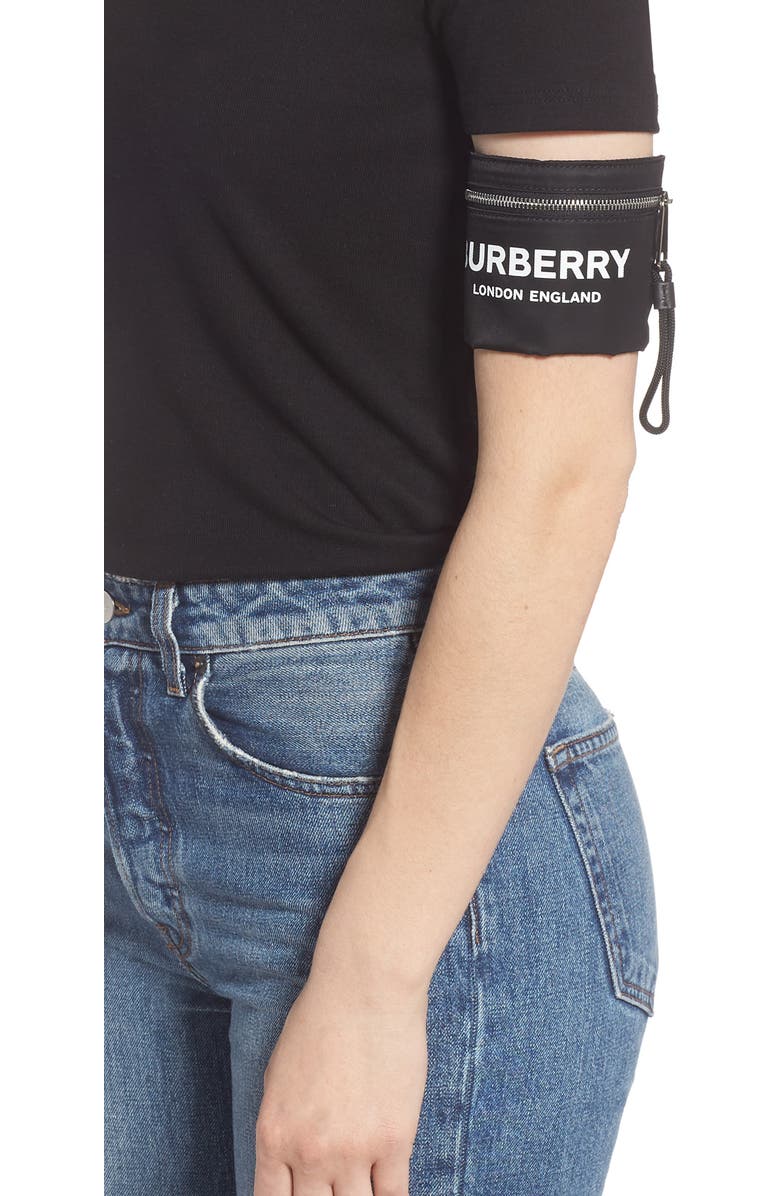 Burberry Logo Nylon Pocket Armband, Alternate, color,