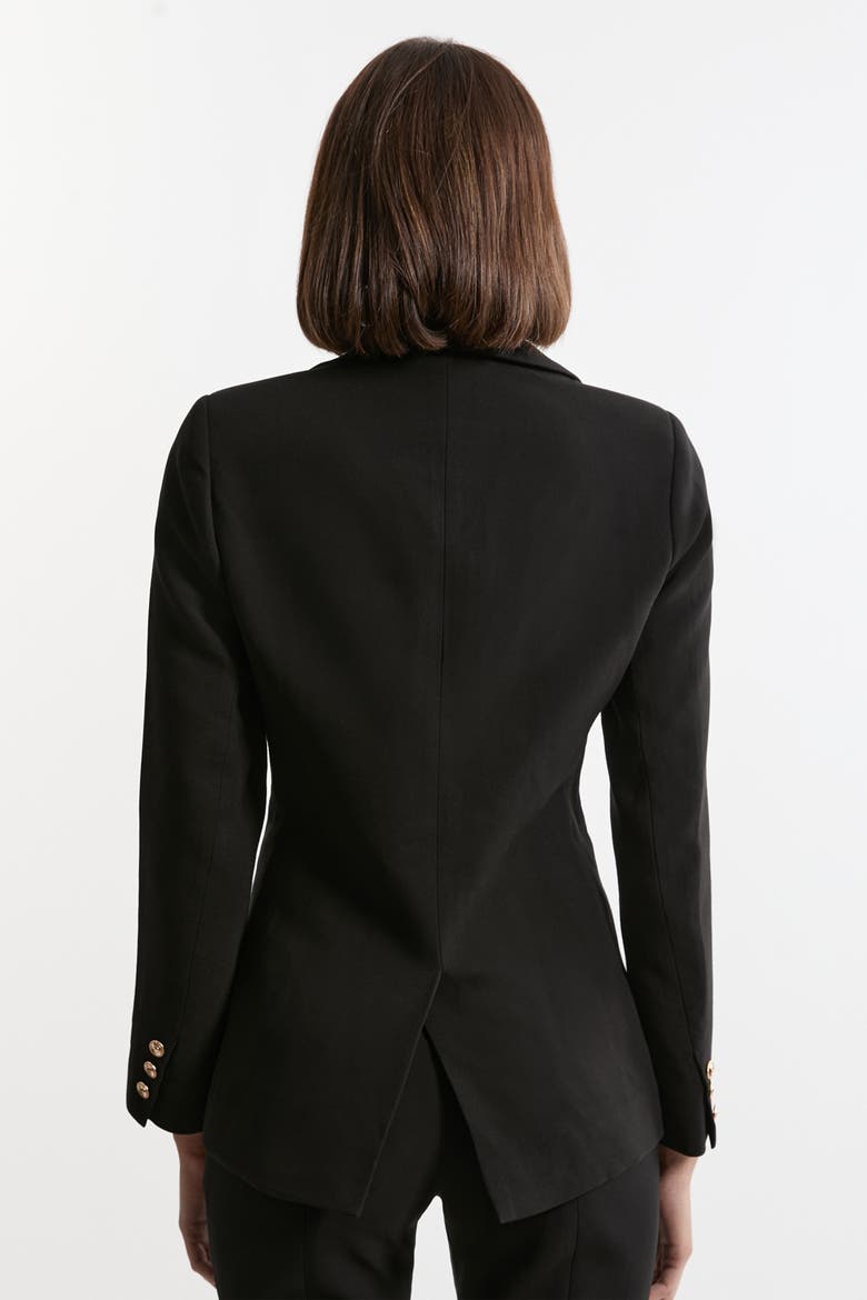 Tailored Single Breasted Blazer, Alternate, color, Black