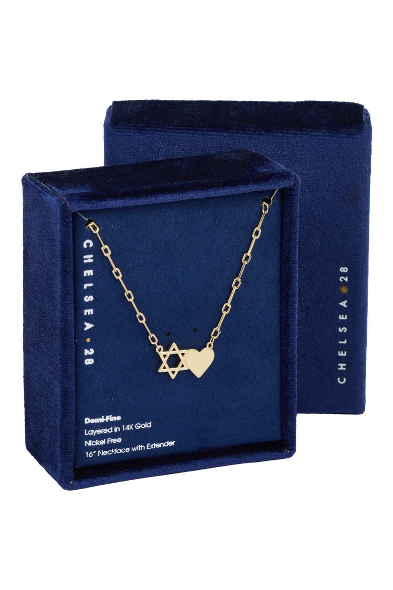 Star of David Pendant Necklace, Alternate, color, GOLD