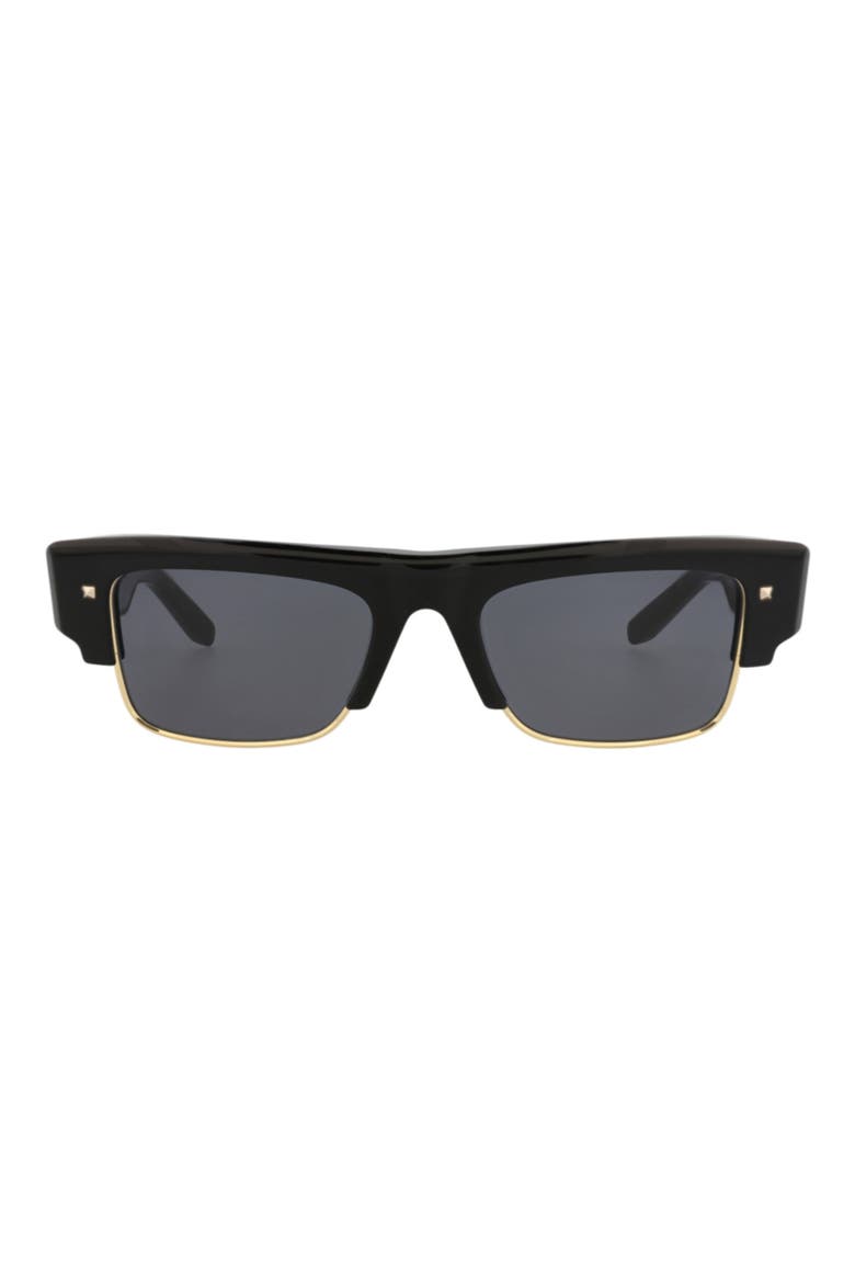 52mm Square Sunglasses, Main, color, BLACK BLACK GREY