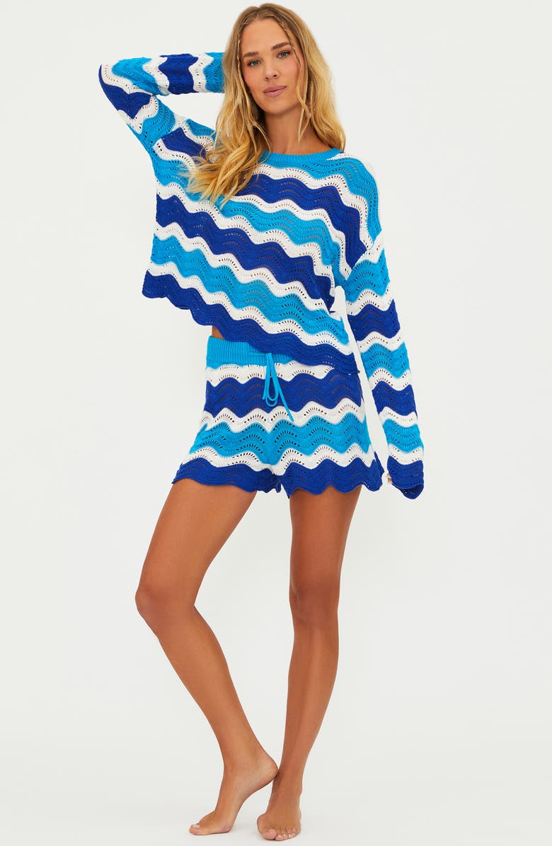 Renee Semisheer Open Stitch Cover-Up Crop Top