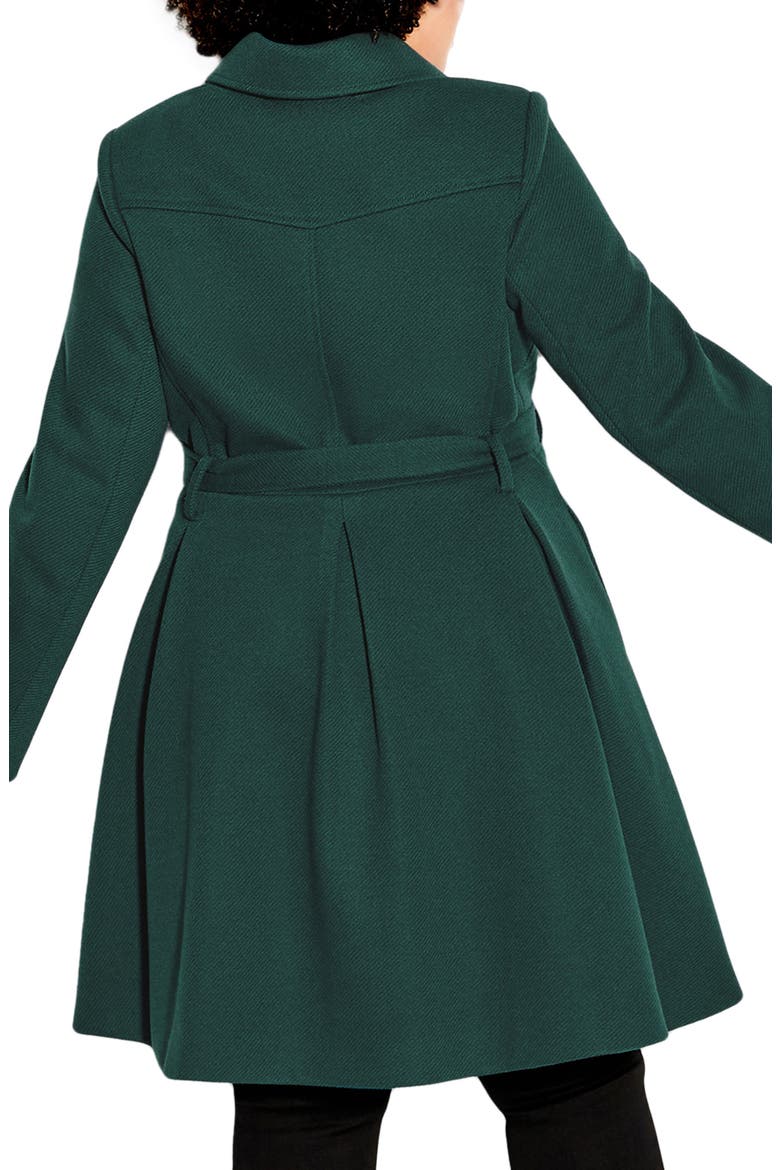 Rosemary Faux Fur Collar Coat, Alternate, color, JADE