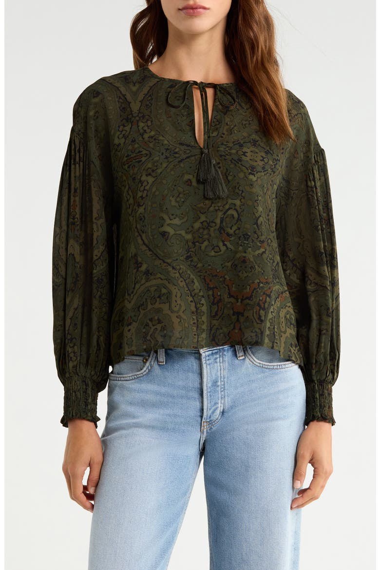 The Moment Print Top, Main, color, MIDNIGHT MOSS GREEN