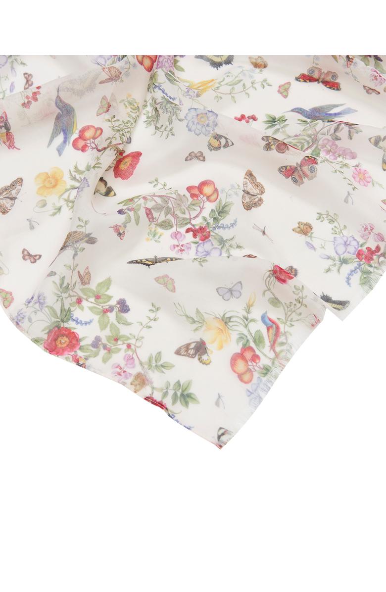 Fable England Alice Garden Lightweight Scarf, Alternate, color, Cream