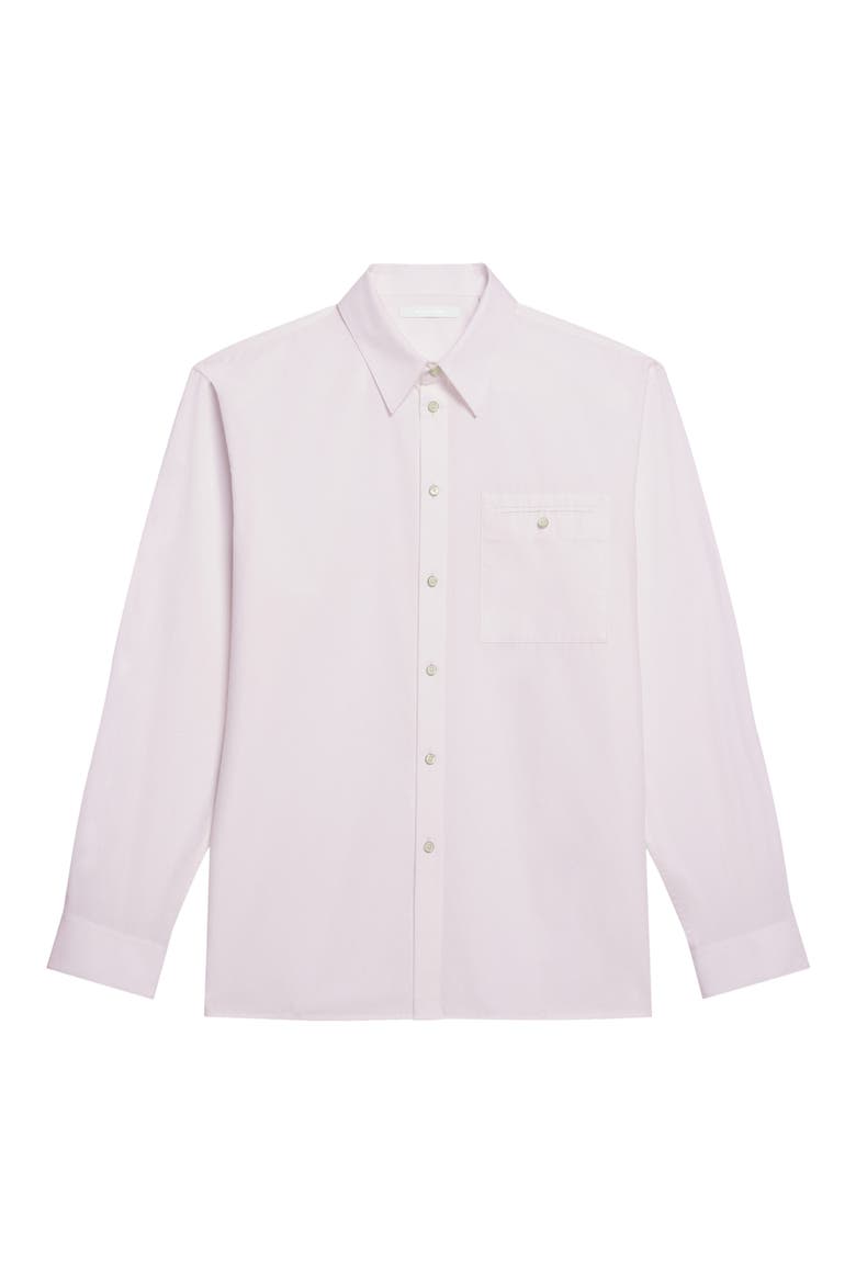 Relaxed Solid Cotton Button-Up Shirt, Alternate, color, WHITE