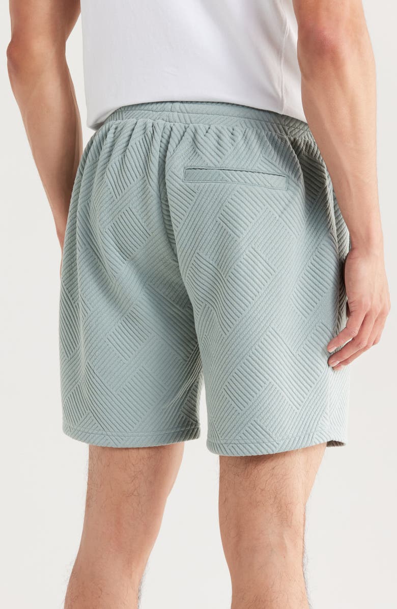 FLEECE FACTORY Geometric Jacquard Shorts, Alternate, color, Vintage Teal