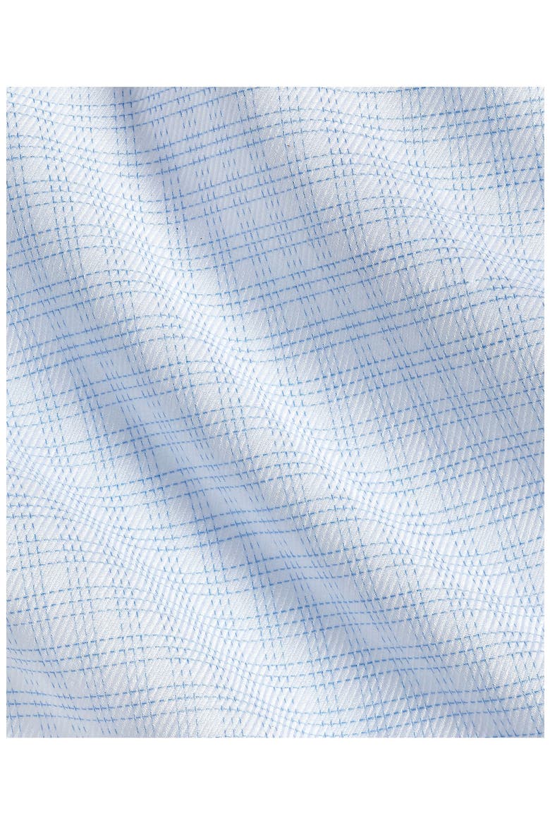 Trim Fit Check Stretch Cotton Twill Dress Shirt, Alternate, color, WHITE/ SKY