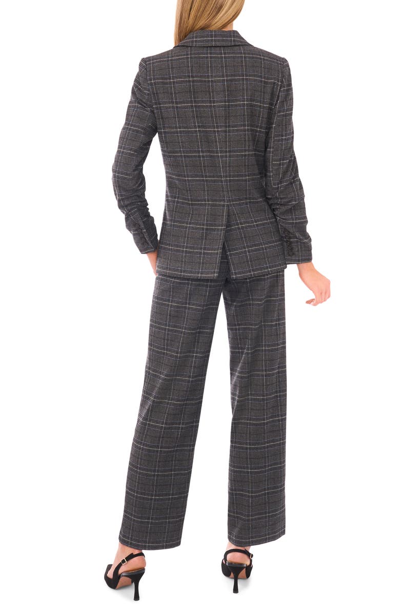 Halogen<sup>®</sup> Plaid Scrunch Sleeve Blazer, Alternate, color, Aegean Blue