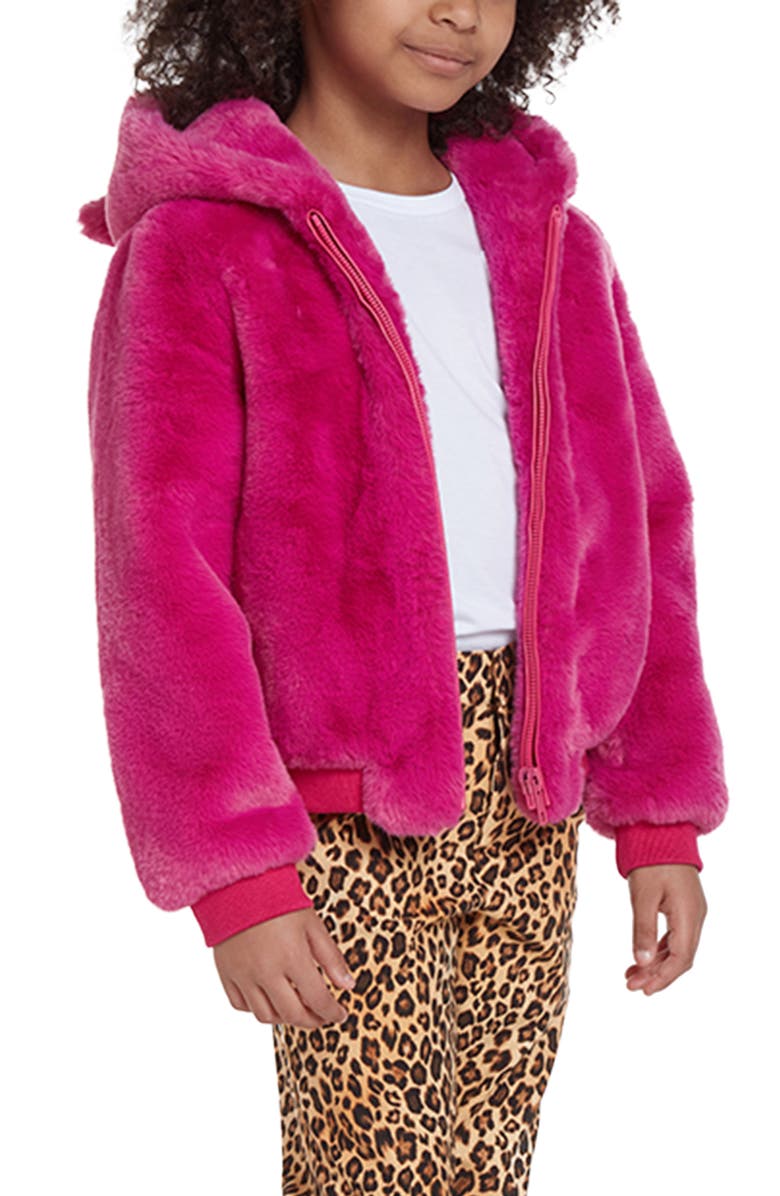 Apparis Kids' Lily Faux Fur Hooded Coat, Alternate, color, Confetti Pink