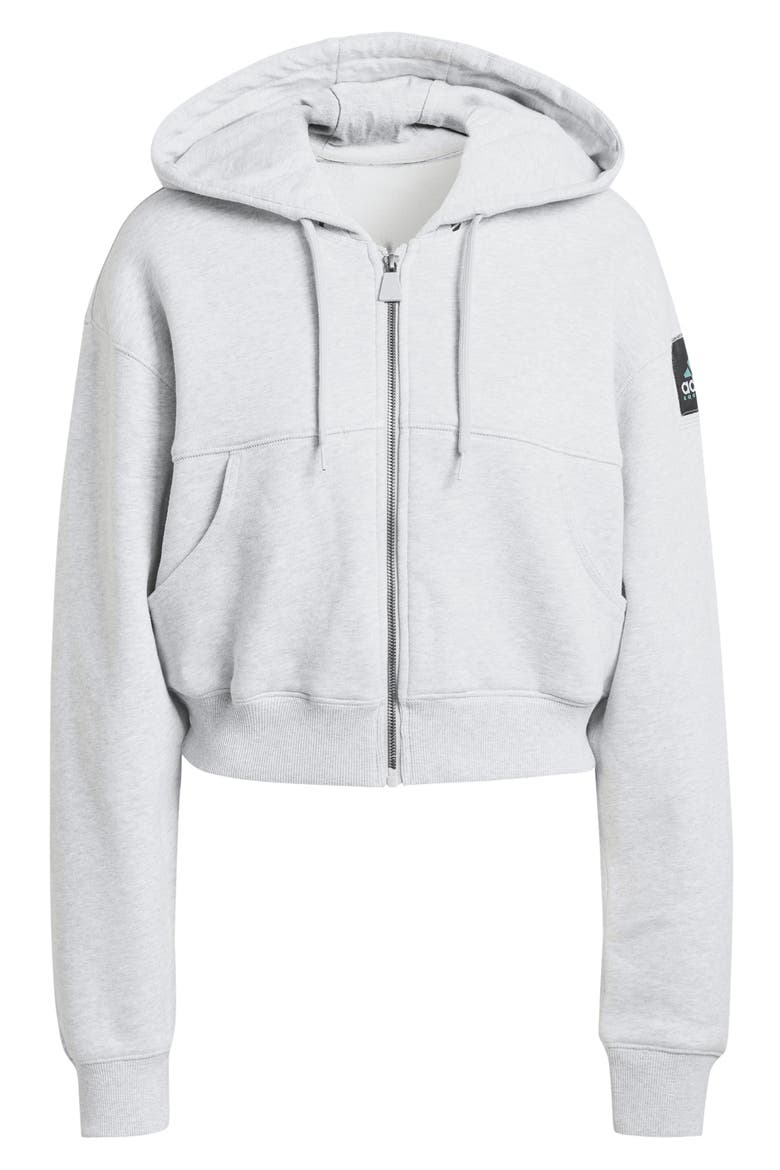 Full Zip Cropped Hoodie, Alternate, color, LGH SOLID GREY/