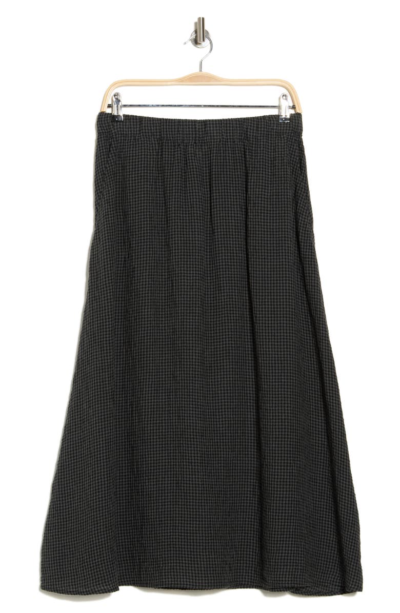 Eileen Fisher Organic Linen Seersucker Gingham Gathered Maxi Skirt, Alternate, color, 