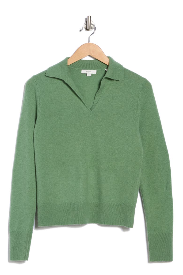 Long Sleeve Wool Blend Polo, Alternate, color, HEMLOCK