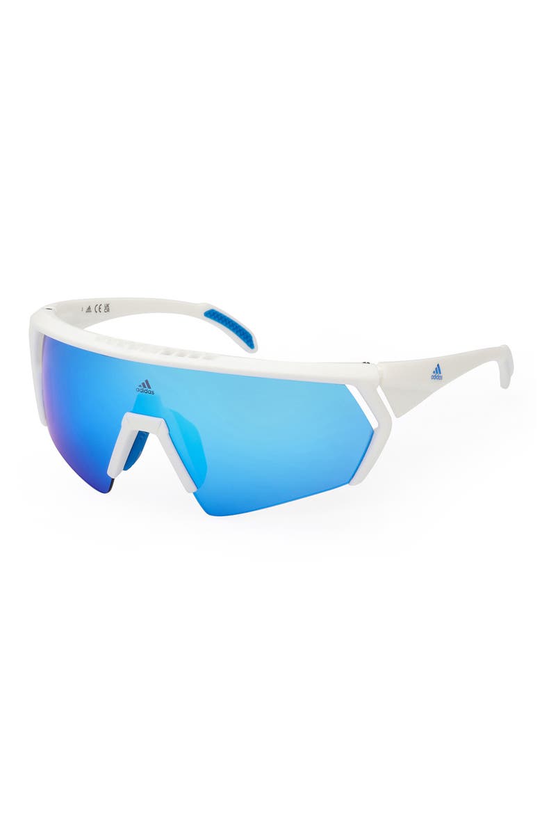 00mm Shield Sunglasses, Alternate, color, WHITE/ OTHER / BLUE MIRROR