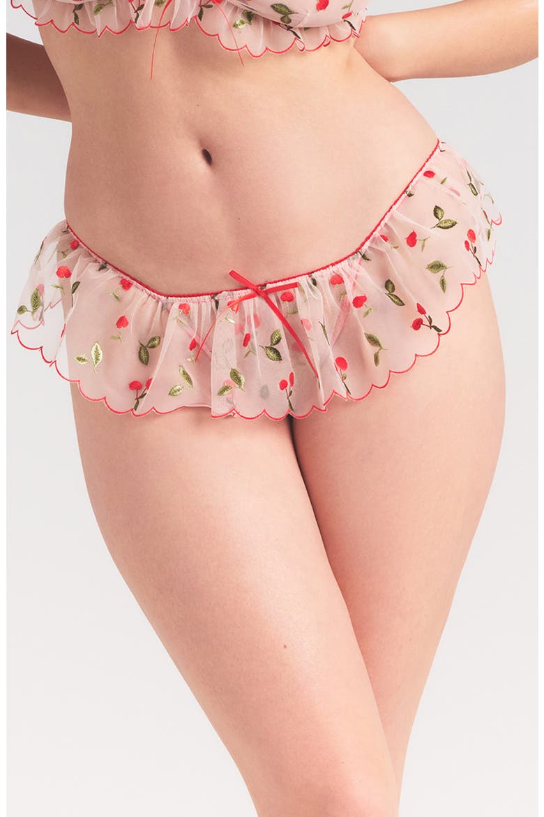 Embroidered Tulle Skirt Bikini, Main, color, PRIMROSE CHERRY TULLE