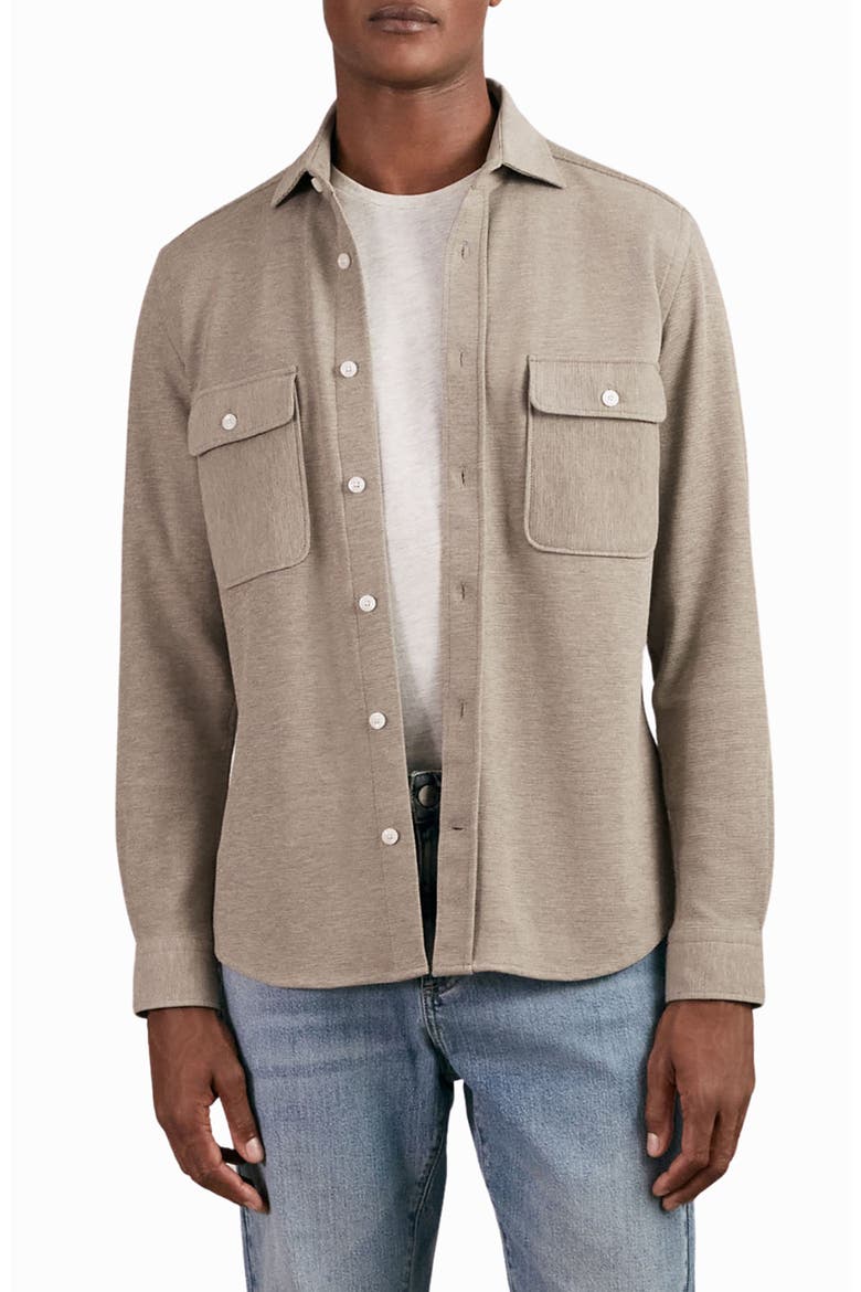 Forsithe Textured Overshirt, Main, color, OATMEAL BROWN
