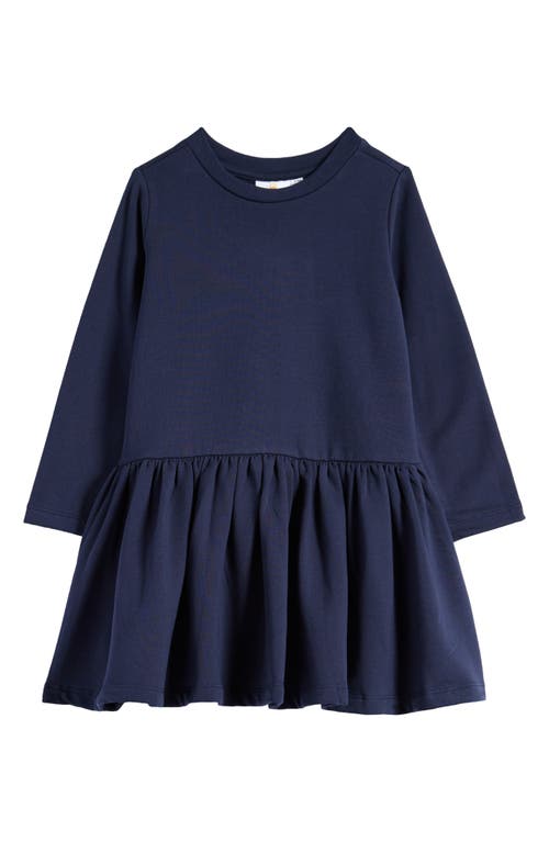 THE NEW Kids' Long Sleeve Cotton Sweatshirt Dress in Navy Blazer 