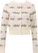 HOUSE OF CB Winter Bow Jacquard Wool Blend Cardigan