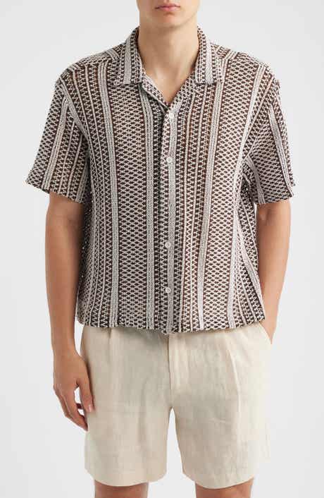 Hugh Openwork Stripe Camp Shirt