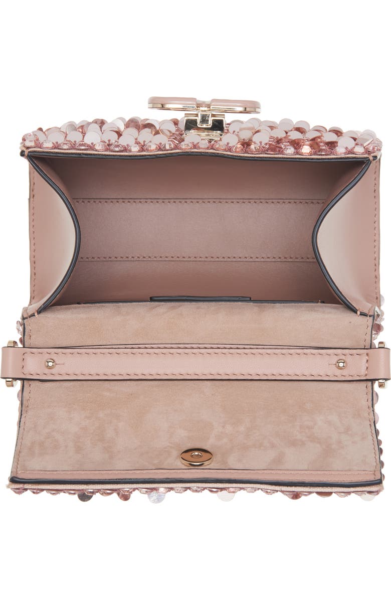 Valentino Garavani Mini VSling Crystal & Paillette Top Handle Bag, Alternate, color,