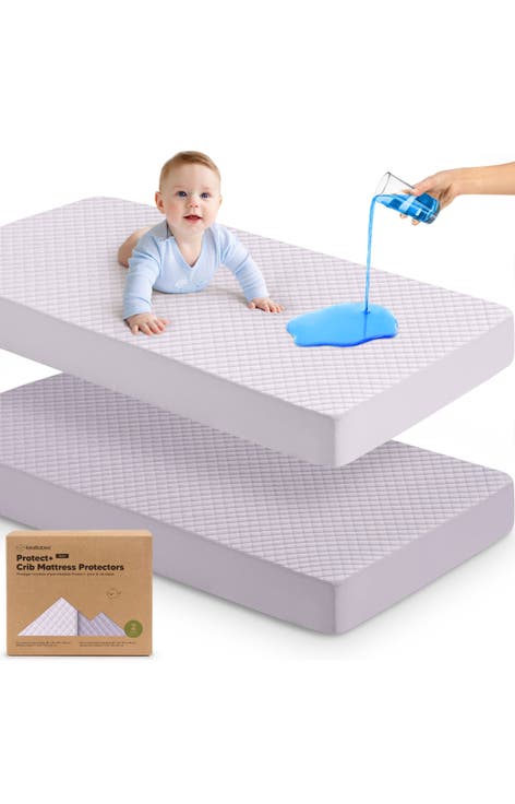 2-Pack Quin Protect+ Waterproof Crib Mattress Protector