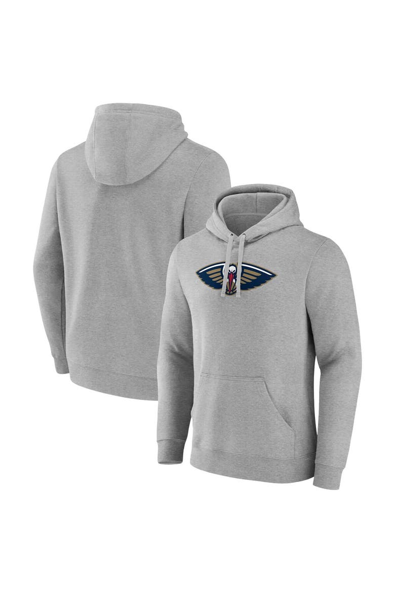 Men's Fanatics Branded  Heather Gray New Orleans Pelicans Primary Logo Pullover Hoodie, Main, color, Heather Gray