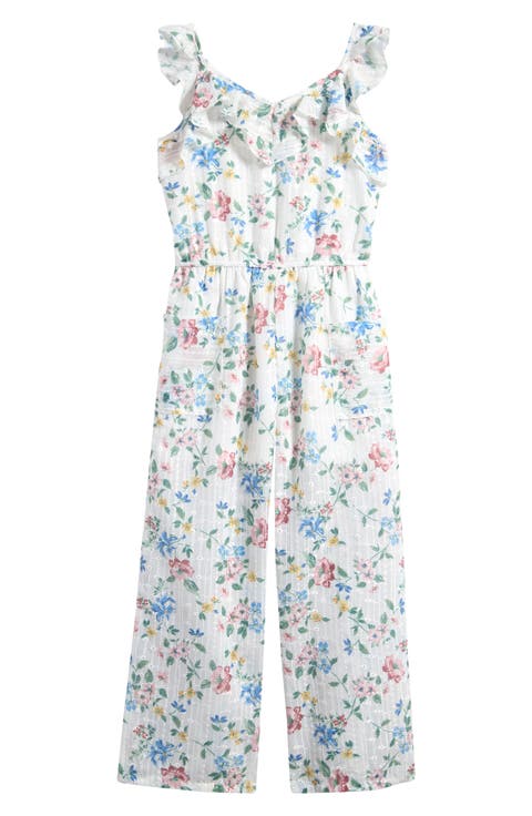 Kids' Floral Eyelet Jumpsuit (Big Kid)