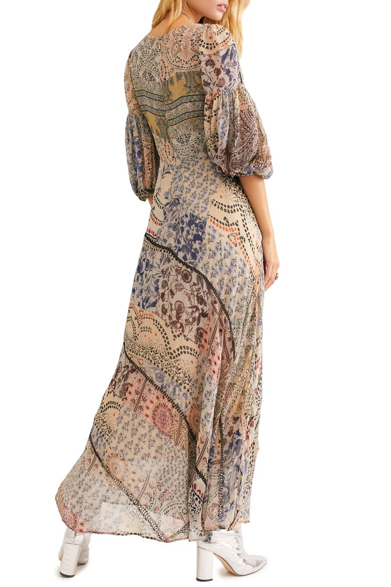 Moroccan Dream Plunge Neck Dress, Alternate, color, MULTI