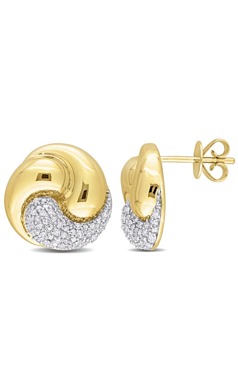 Julianna B. Diamond Swirl Stud Earrings 14k Yellow Gold, Main, color, 
