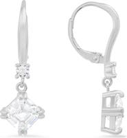 Queen Jewels Sterling Silver CZ Drop Earrings