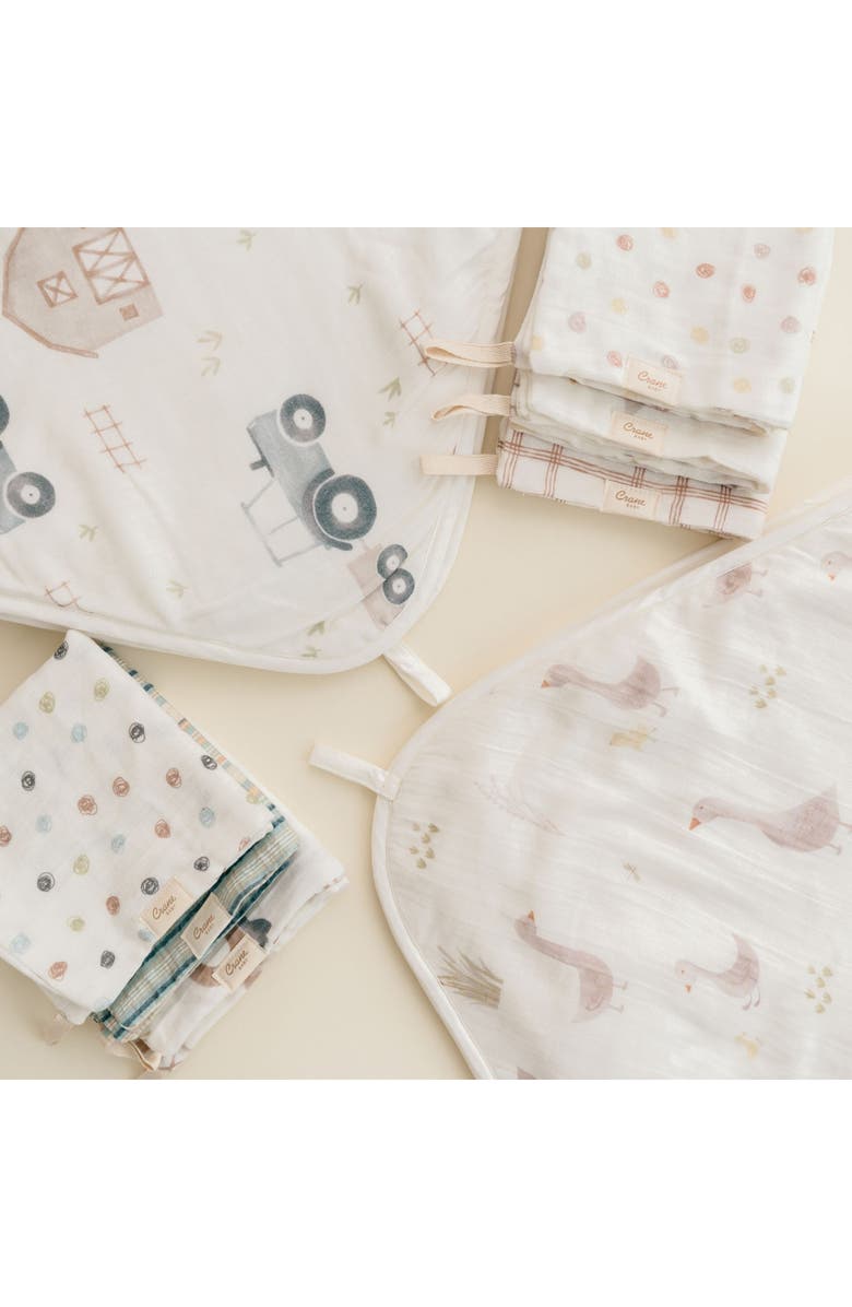 CRANE BABY Goose Assorted 3-Pack Washcloth & Hooded Bath Towel Set, Alternate, color, Beige