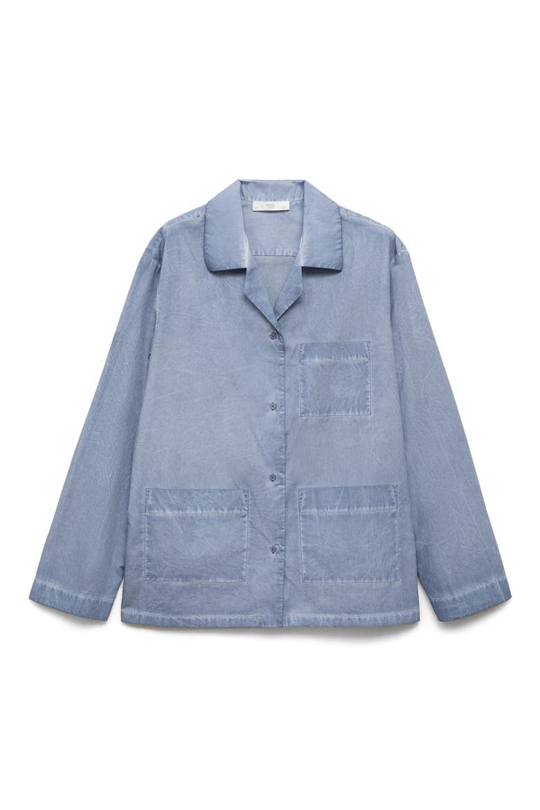 Garment Dyed Button-Up Shirt, Alternate, color, INK BLUE