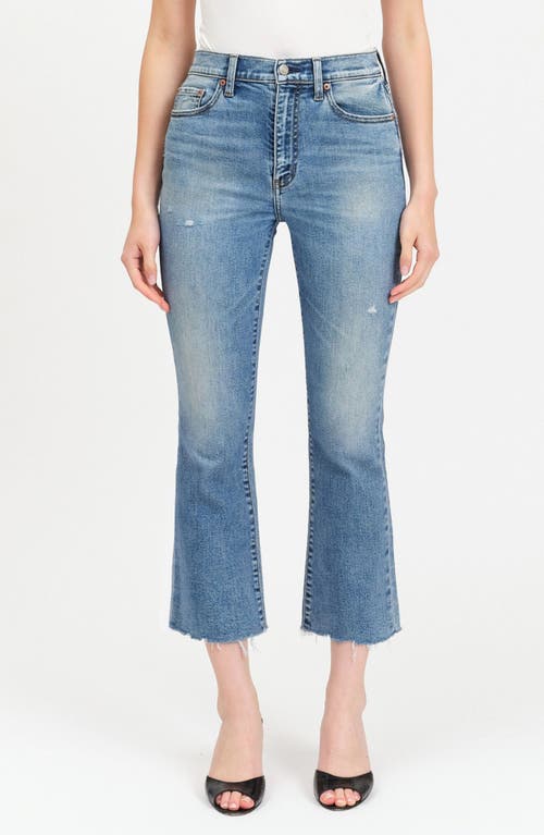 Shop Daze Shy Girl High Waist Crop Flare Jeans In Pda