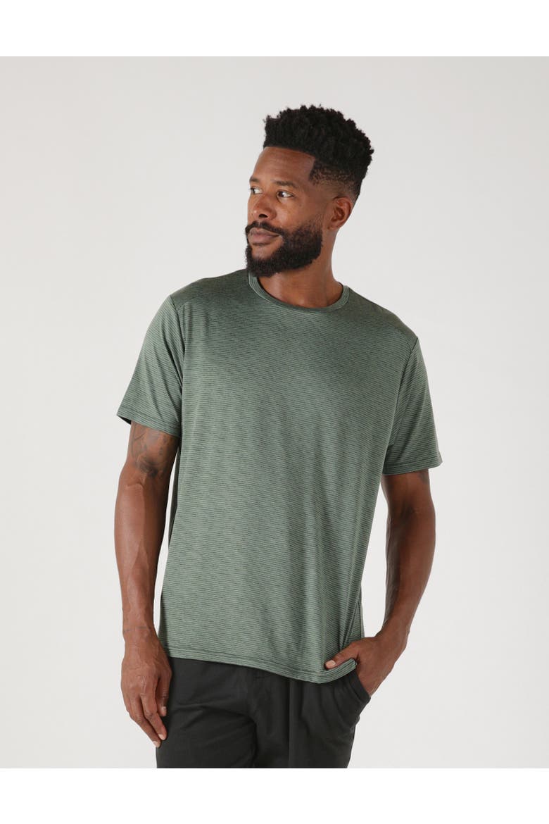 Salton 2.0 Short Sleeve, Main, color, Smoky Basil Stripe