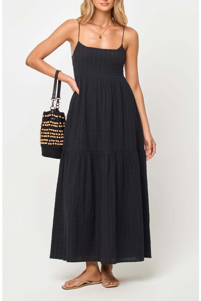 Ashton Cotton Maxi Dress, Main, color, BLACK